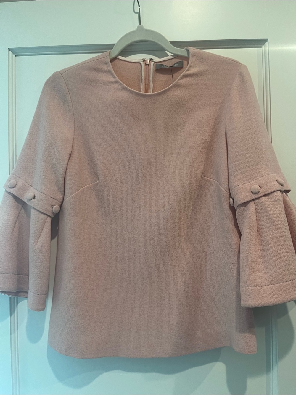 Blush Pink Bell Sleeve Top Lela Rose